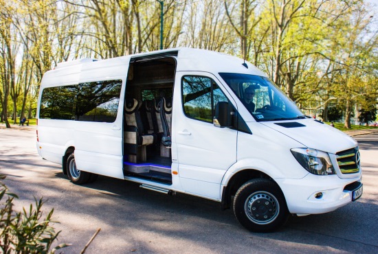 budapest airport transfers and sightseeing tours mercedes luxury minibus outside